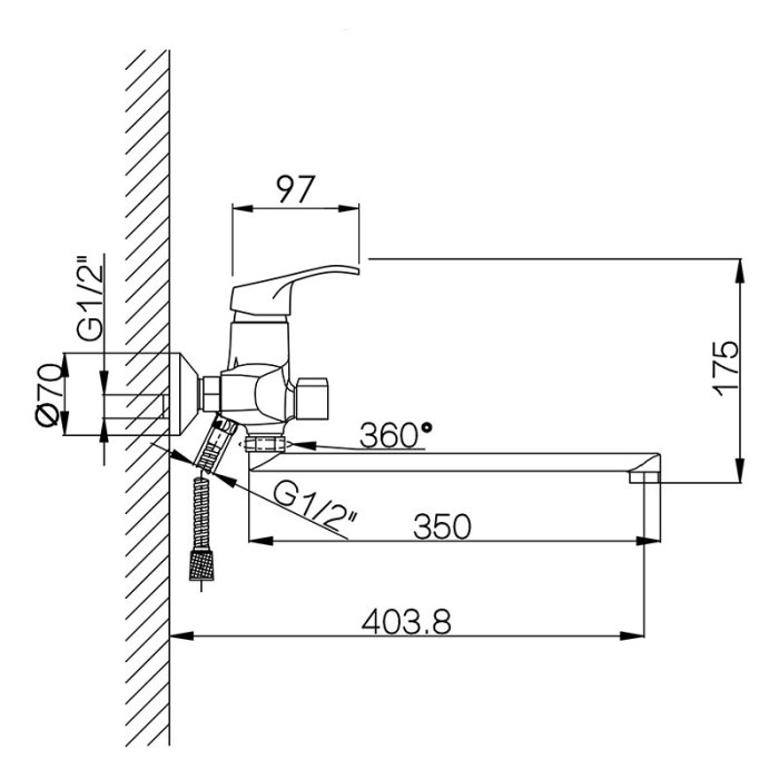 Electroplated Bath Tub Faucet Mixer