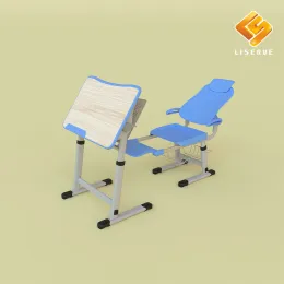 Hand-cranked height-adjustable midday rest desk and chair set