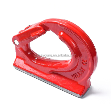Keyoung G80 Forged Alloy Weld-on Lifting Hooks with Spring Latch - Red