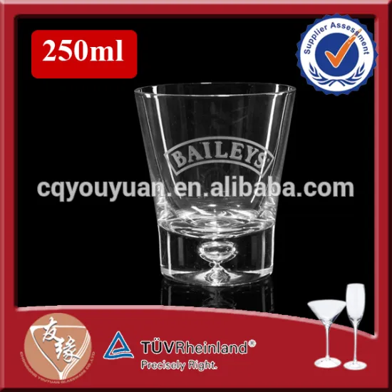 9oz high quality bubble bottom handmade drinking glasses whisky