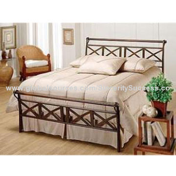 Wrought Iron Bed with Powder Coating, Europe Style