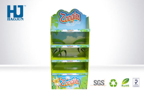 Floor Standing Retail Pop Cardboard Displays With Oem Logo For Green Foods