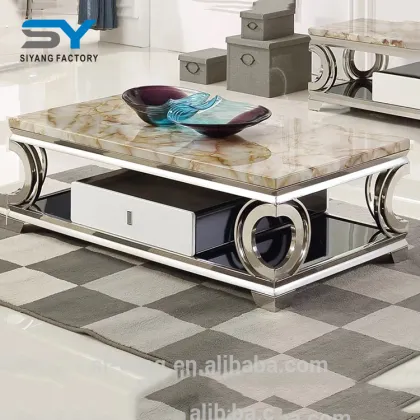 European Rug Stainless Steel Diamant Coffee Table