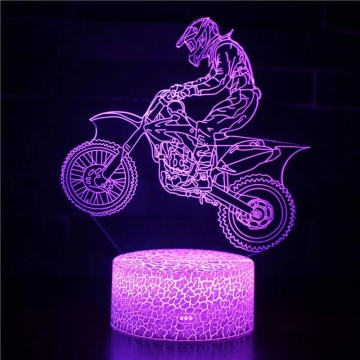 Lampe de table de bureau LED de forme de moto RVB Gradient: un cadeau de nuit cool et un cadeau d'anniversaire / Nouvel An pour les garçons