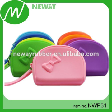 New Design Fancy Bowknot Ladies Silicone Purse
