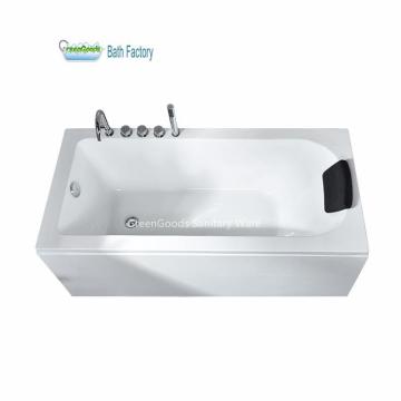 Modern Hotel Dual-Side Skirt White Acrylic Bathtub 1700X750mm