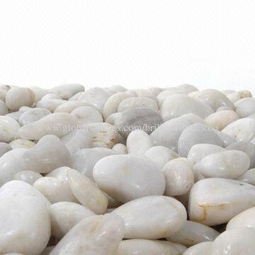 Natural White Pebble Stone, Not Machine-done, Various Diameter Sizes/Levels, for Landscaping Paving