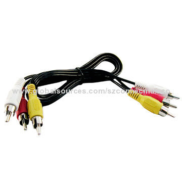 3 RCA to 3 RCA Cables with PVC Jacket, Various Colors Available