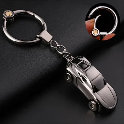 Car KeyChain Car Shape Keyring With Led Light Key Ring Holder Key Chain Keyring Pendant Key Holder Car Accessories