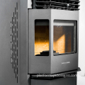 Modern Black Steel Pellet Stove: Automatic Feeding, Fast Heating, Eco-Friendly Freestanding Fireplace for Home