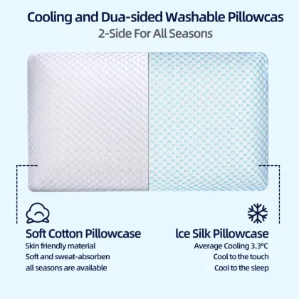 Ice silk fabric memory foam drilled pillow