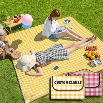 Custom Printed Logo Waterproof Beach Mat for Camping, Hiking, and Picnics
