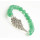 Pulsera de piedras preciosas de aventurina verde con pieza de ala de aleación Diamante