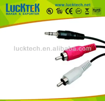 Audio/vedio cable,2RCA Male TO 3.5mm stereo Male cable, high qulity