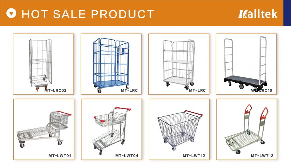 4 Sides Foldable Galvanized Roll Trolley