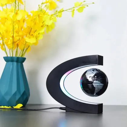 Magnetic Levitation Globe Display: Rotating, Floating World Map