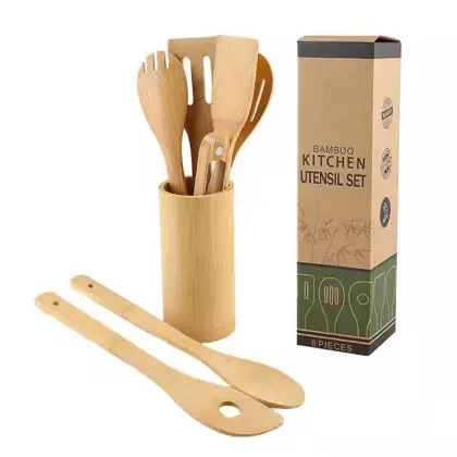 Durable bamboo kitchenware utensils cooking utensils sets