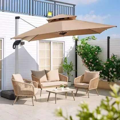 Woven Patio Furniture Set for Hotels, Apartments, and Home Offices