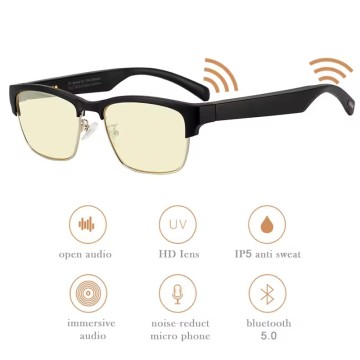 2024 Fashion Sunglasses with Hands-Free Portable Wireless Waterproof Earphones, Noise-Cancelling Mic, and HD Lens