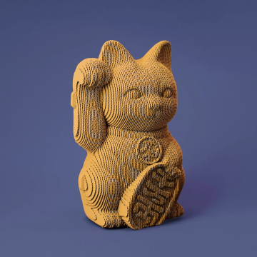 招き猫 3D パズル DIY 段ボール彫刻クラフト