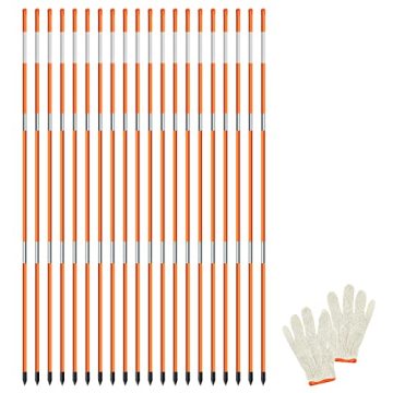 Orange Fiberglass Driveway Markers with Reflective Tape - High Quality 4ft Driveway Reflective Poles