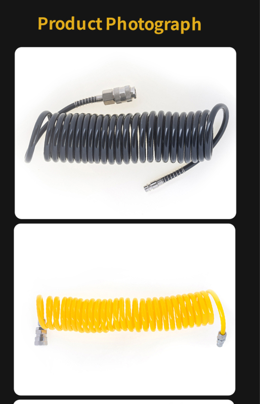 High Pressure 5x8mm PU Polyurethane Flexible Spring Tubing Hose Pipe with Quick Connector: Durable and Efficient Fitting Solutio