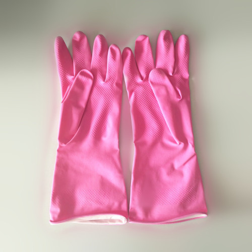 Guantes de goma coloridos de los guantes del hogar del látex de la limpieza