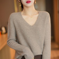 Fashion Simple Solid Color V-neck Reversible Sweater