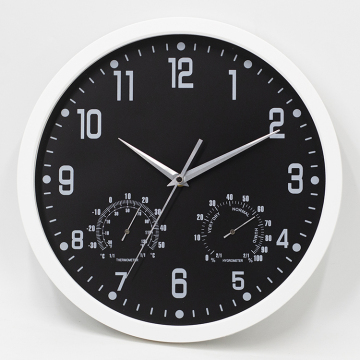 Wholesale Battery Operated Temperature Moisture Wall Clock for Kitchen Bathroom Classroom