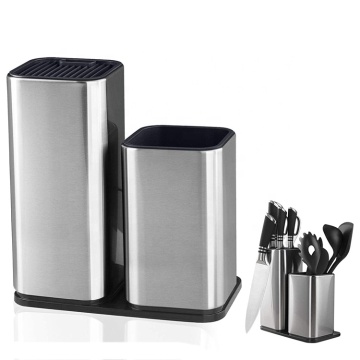 Universal Stainless Steel Knife Block Holder - Kitchen Utensil Storage Organizer