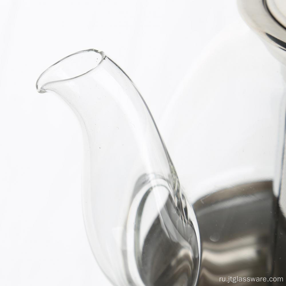 Экологичный стеклянный чайник с заварочным узлом из нержавеющей стали