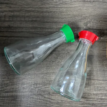 Woozy Food Glass Bottle with Lid - 150ml/5oz Ketchup, BBQ, Chilli Hot Sauce
