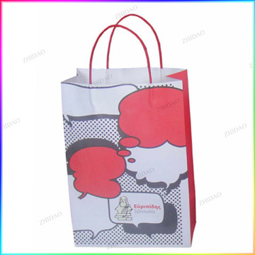 Customized Kraft paper bag with twisted paper handle