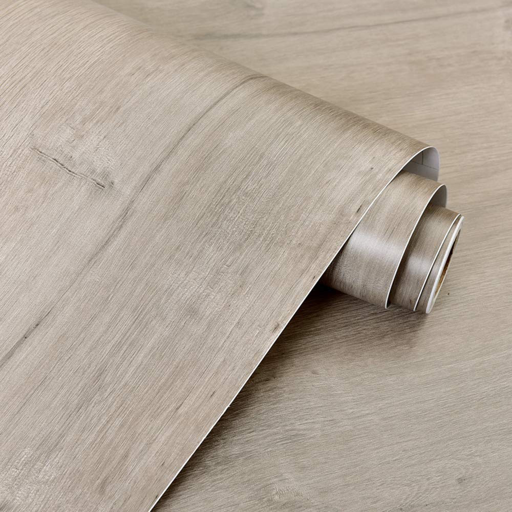 Self Adhesive Light Grey Wood Wallpaper Vinyl Contact Paper for Kitchen Cabinets Furniture Door Sticker Wall Paper