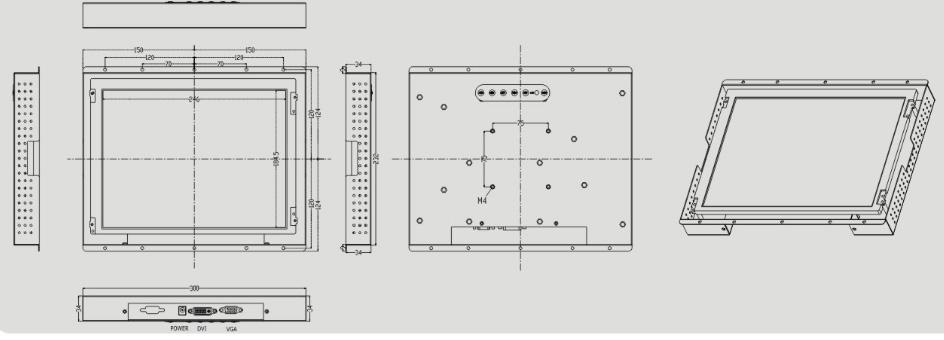 12.1" Open Frame Monitor