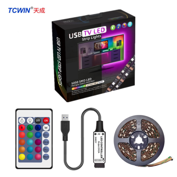 Smart RGB LED Strip Light for Gaming Room Decoration - 5m DC5V Waterproof Music Sync TV Backlight