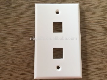 2 Port Single Gang White Keystone Wall Plate Smooth Contemporary Styling