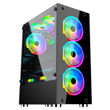 Hot Selling ATX Towers Desktop Gabinete PC Case with Tempered Glass Panel
