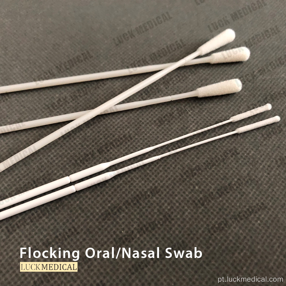 Coleta de vírus descartável Flocked swab nasal oral