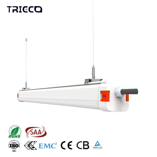 IP65 3 Phase Continuous Connection LED Tri-Proof Light with Built-in Sensor