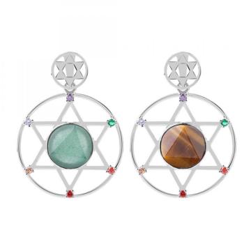 Natural Crystal Hexagonal Star Energy Stone Pendant for women Men