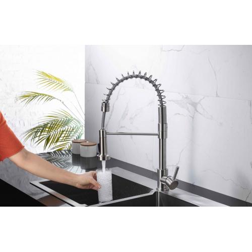 Single Handle Pull Down Sprayer Spring Kitchen Faucet