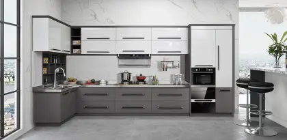 Minimalist Stainless steel kitchen cabinet