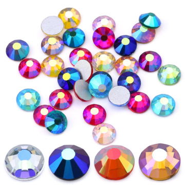 Flat Back Non HotFix 3D Glass Rhinestones for DIY Nail Art and Apparel Decoration