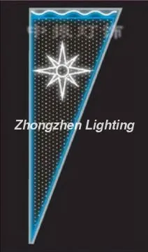 Outdoor style street light pole mounted motif