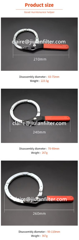 Oil Filter Strap Wrench sizes