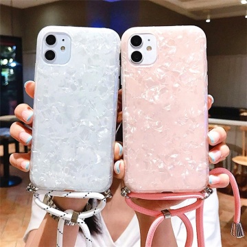 Ins Dream Shell Design Marble Soft Lanyard Telef