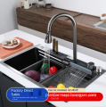 Digital Display Honeycomb Technology Farmhouse Raindance Waterfall Kitchen Sink with Cup Washer in Stainless Steel