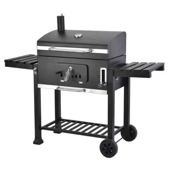 Outdoor Camping With Oven And Barbecue Rack Charcoal Gas Stove Smokeless Trolley Gas Grill
