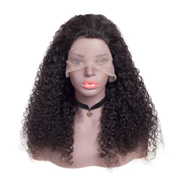 2021 hot fashion natural black curly human hair wigs brazilian virgin hair wig high definition transparent swiss lace front wig